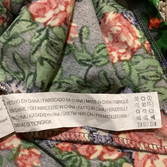 Zara Velvet Dress Women Stretch Midi Size L Floral Green Colorful Fall Party - Picture 9 of 9